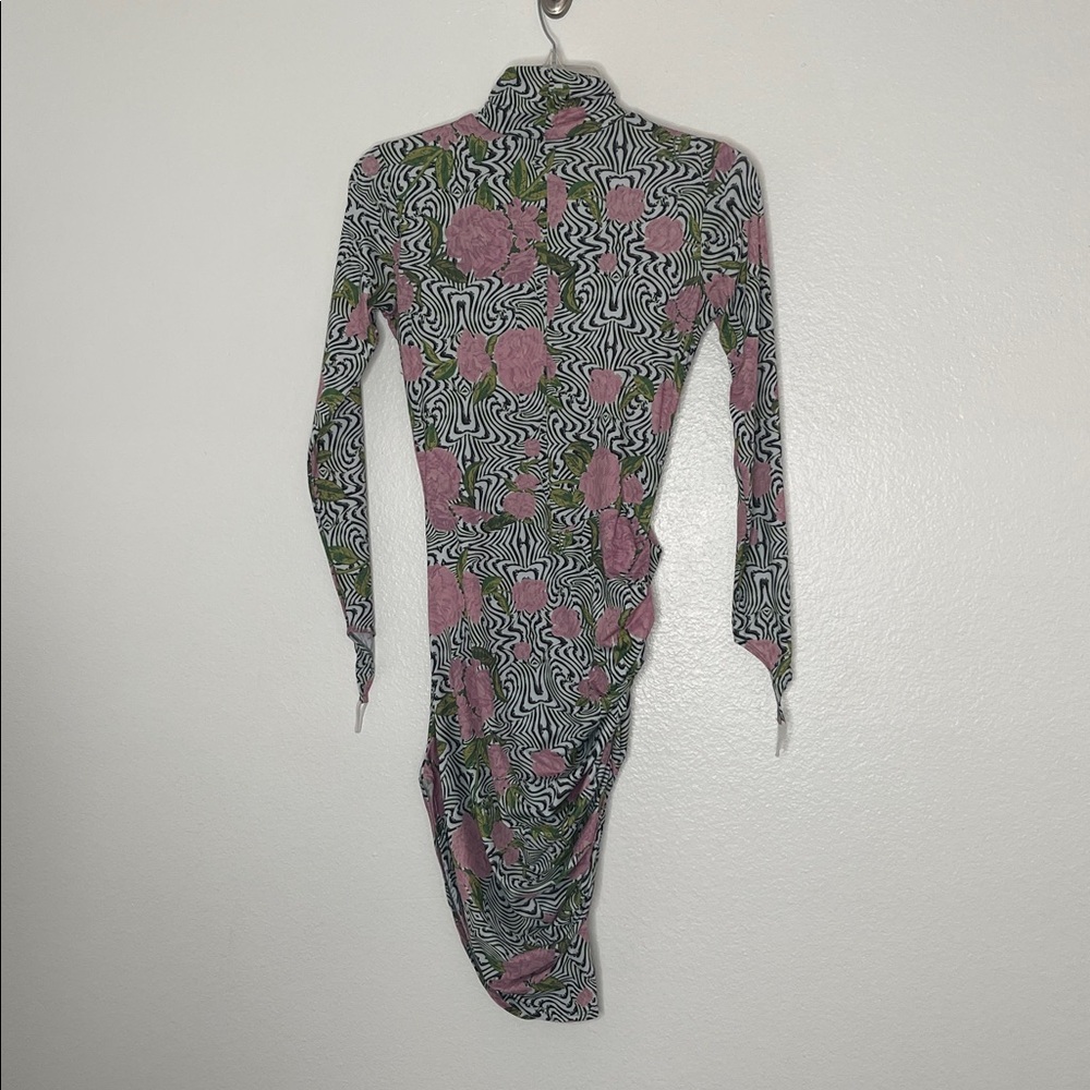 MAISIE WILEN Ruched Orbit City Floral Printed Stretch-jersey Mini Dress Small - Picture 6 of 7